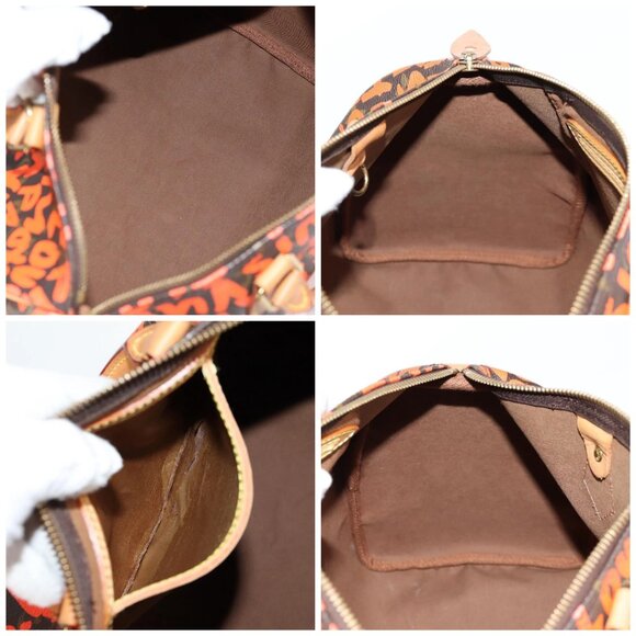 LOUIS VUITTON Monogram Graffiti Speedy 30 Hand Bag Orange M93705 Auth 131812V - Picture 16 of 16